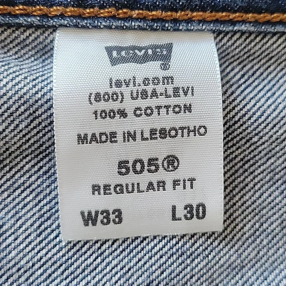 Vintage Levi's 505 Regular Fit Zip Fly Blue Straight Jeans W33 x L30 (W30 x L27)